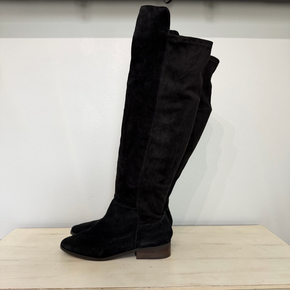 Lucky Brand Black Suede Over The Knee Boots